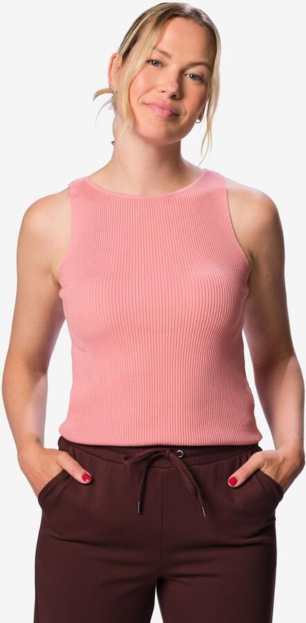 HEMA Damessinglet Rita Rib Roze (roze)