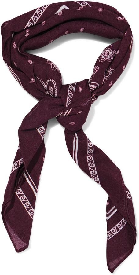 HEMA Damessjaal 60x60cm Viscose Paisley Rood