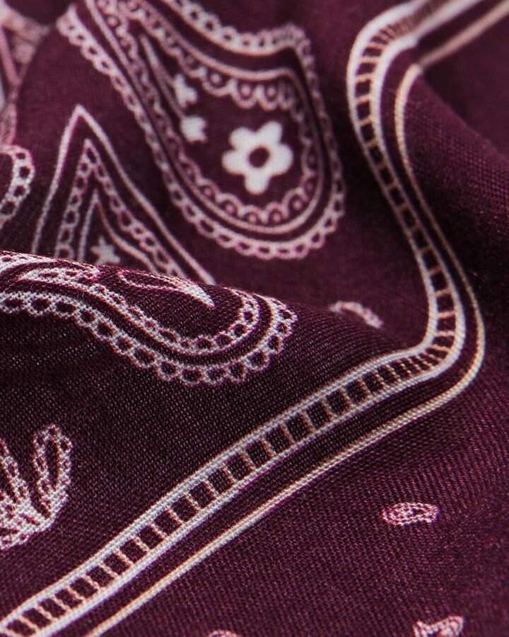 HEMA Damessjaal 60x60cm Viscose Paisley Rood - Foto 2