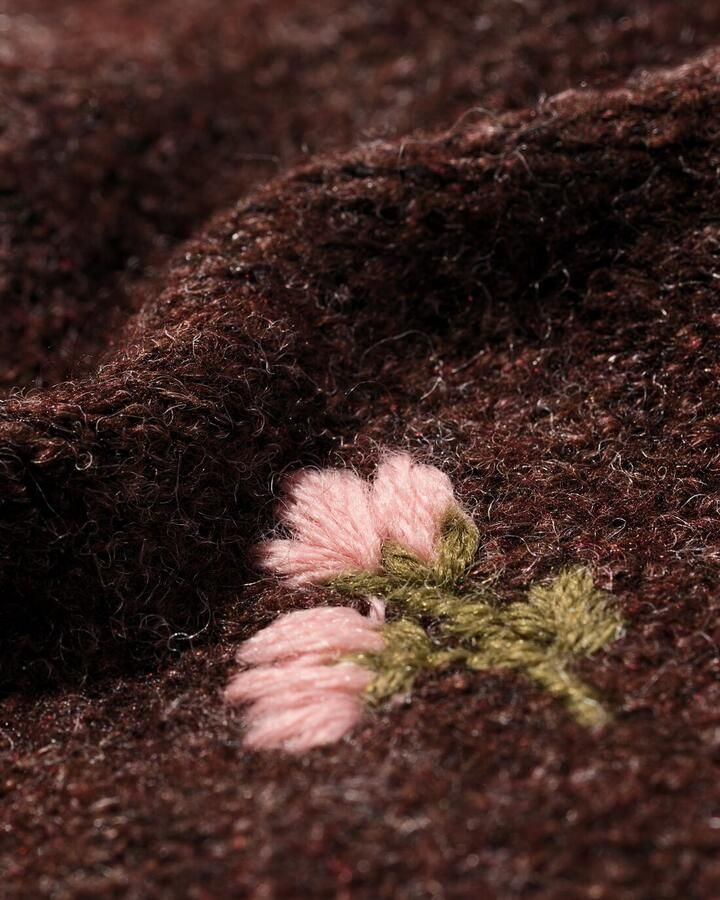 HEMA Damessjaal Driehoek 115x40cm Bloemen (bruin) - Foto 2