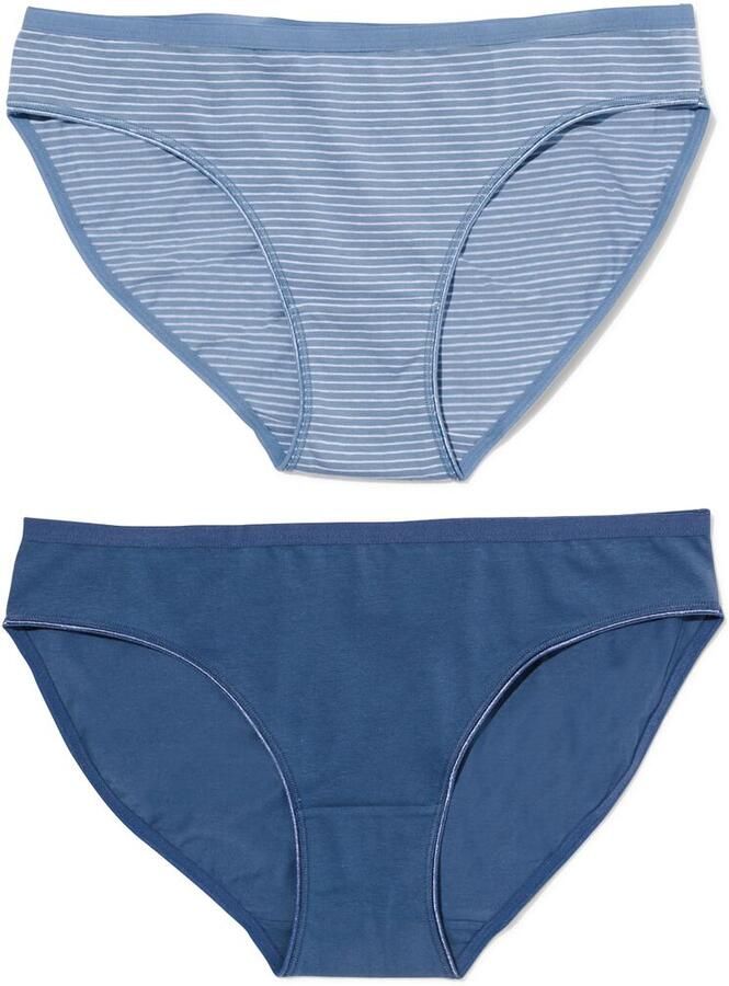 HEMA Damesslip Katoen 2 Stuks Blauw (blauw) - Foto 2