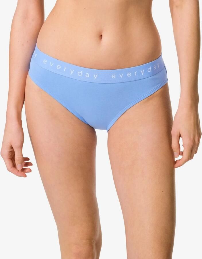 HEMA Damesslip Katoen Everyday Tailleband Blauw (blauw)