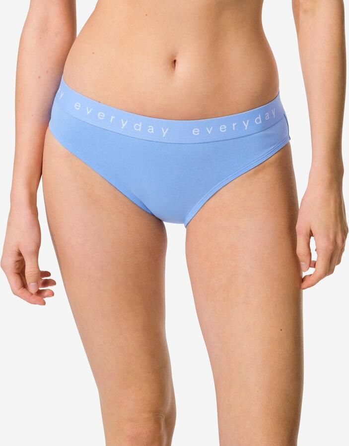 HEMA Damesslip Katoen Everyday Tailleband Blauw (blauw)