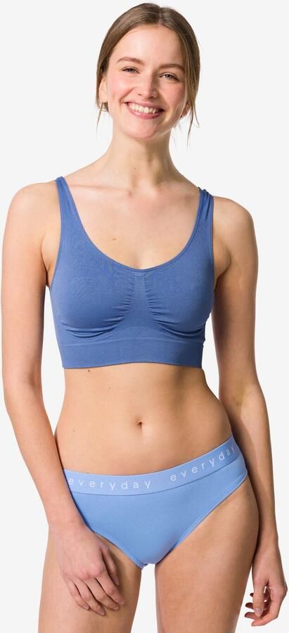 HEMA Damesslip Katoen Everyday Tailleband Blauw (blauw) - Foto 2