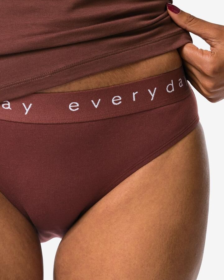 HEMA Damesslip Katoen Everyday Tailleband Donkerbruin (donkerbruin) - Foto 2