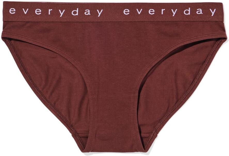 HEMA Damesslip Katoen Everyday Tailleband Donkerbruin (donkerbruin)