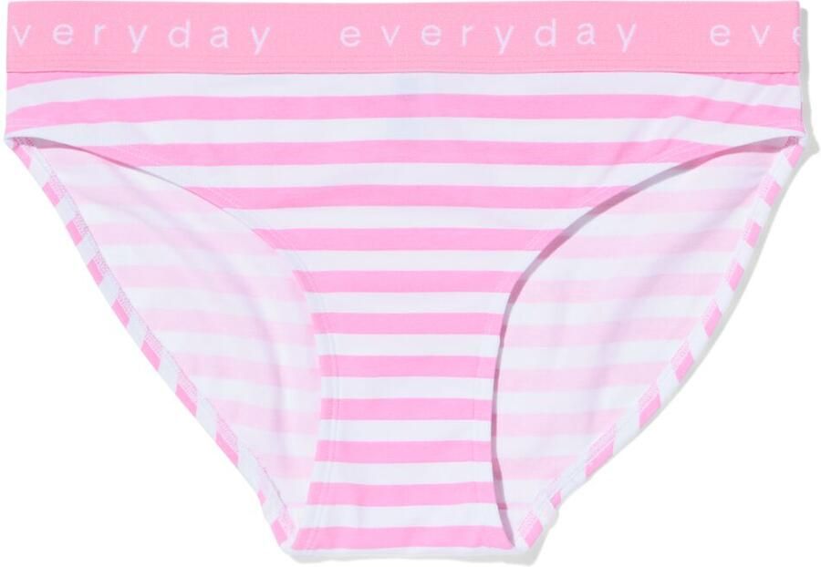 HEMA Damesslip Katoen Everyday Tailleband Strepen Roze (roze)