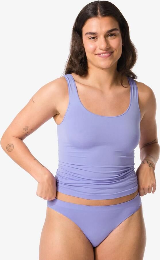 HEMA Damesslip Naadloos Micro Blauw (blauw)