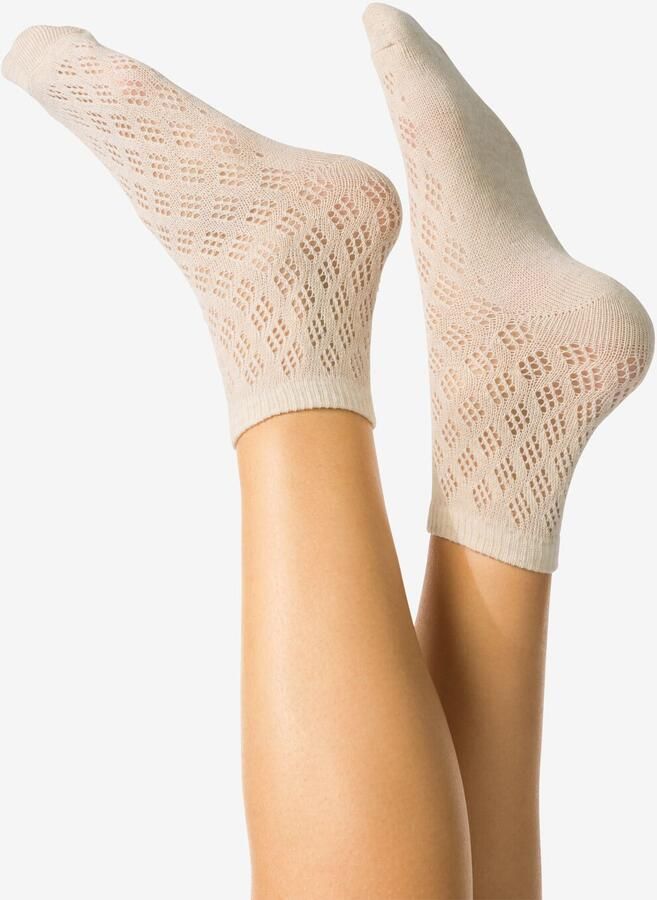 HEMA Damessokken Ajour Beige (beige)