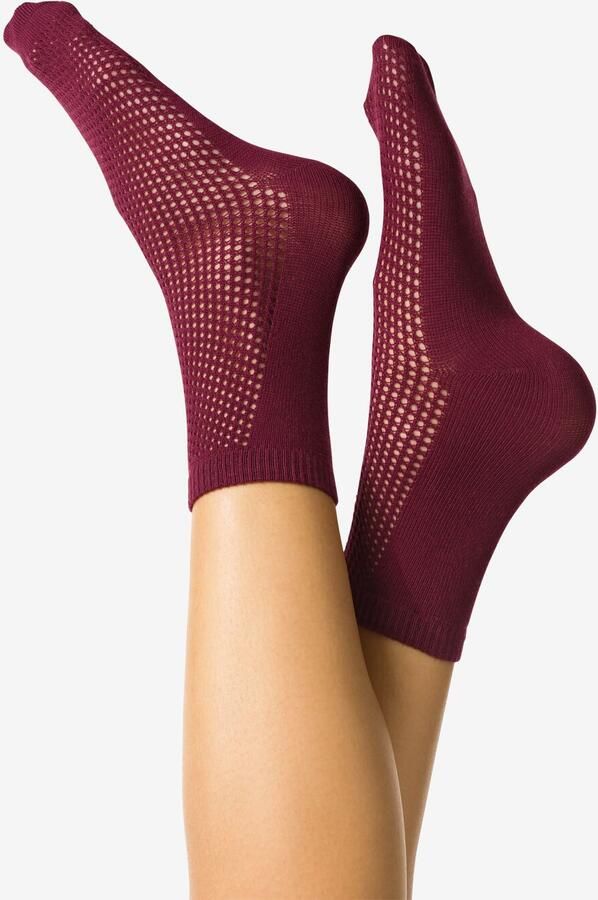 HEMA Damessokken Ajour Donkerrood (donkerrood)