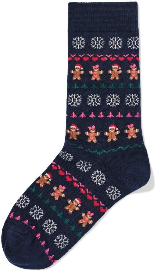 HEMA Damessokken Kerst Donkerblauw (donkerblauw) - Foto 2