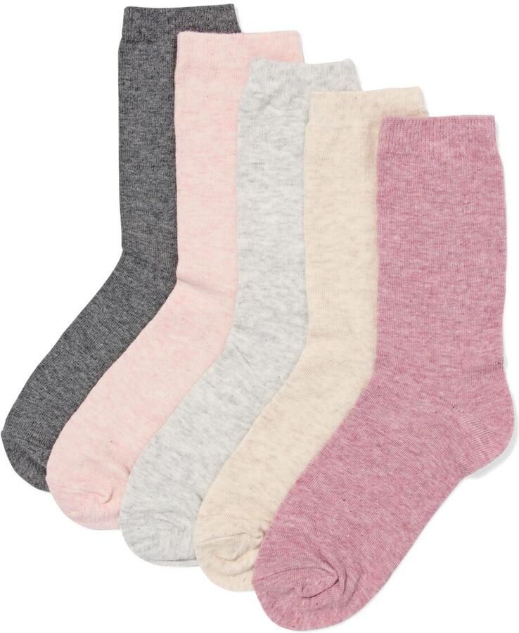 HEMA Damessokken Melange 5 Paar Lichtpaars (lichtpaars) - Foto 2