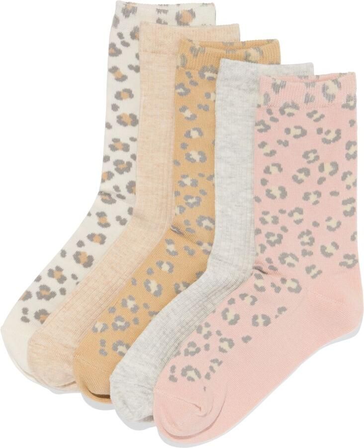 HEMA Damessokken Panter 5 Paar Beige (beige)
