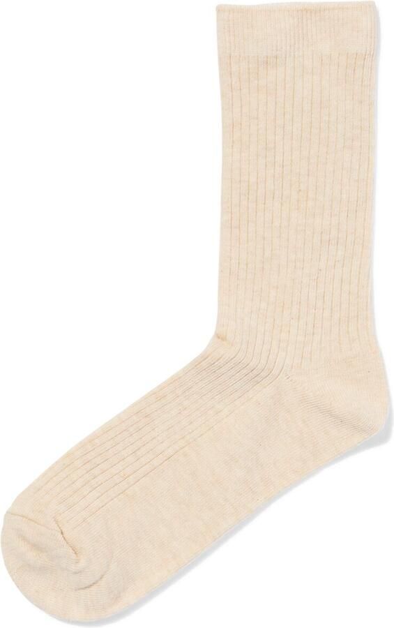 HEMA Damessokken Rib Beige (beige)