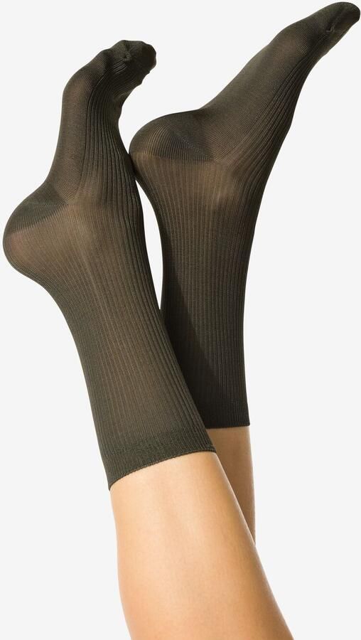 HEMA Damessokken Rib Donkergroen (donkergroen)