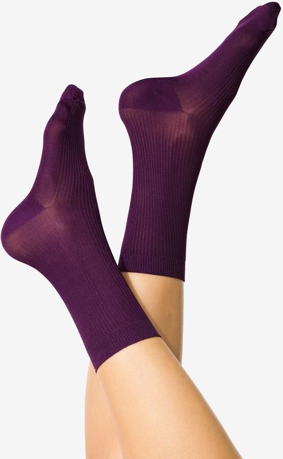 HEMA Damessokken Rib Donkerpaars (donkerpaars)