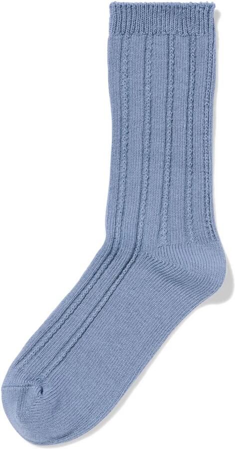 HEMA Damessokken Rib Middenblauw