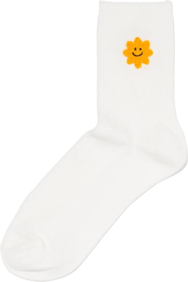 HEMA Damessokken Rib Zon Gebroken Wit (gebroken wit)
