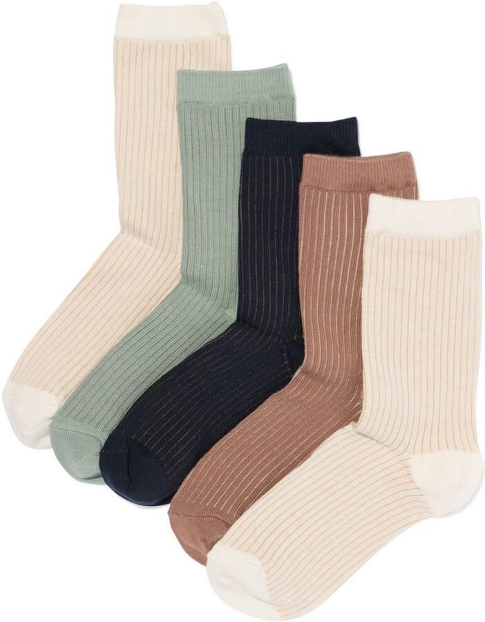 HEMA Damessokken Strepen 5 Paar Beige (beige) - Foto 2
