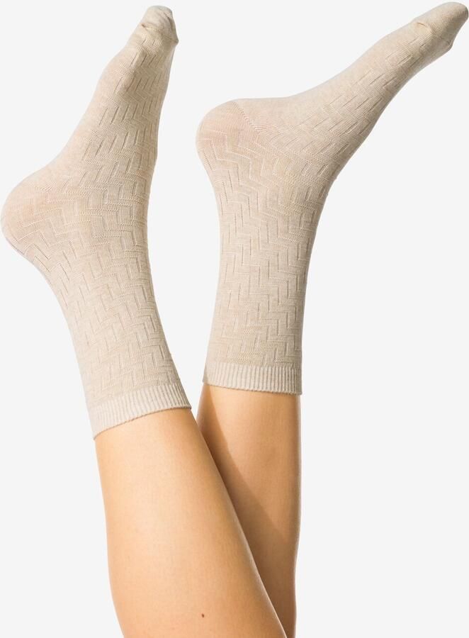 HEMA Damessokken Structuur Beige (beige)