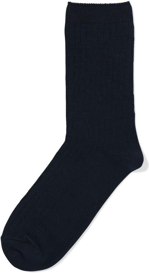 HEMA Damessokken Structuur Donkerblauw (donkerblauw) - Foto 2