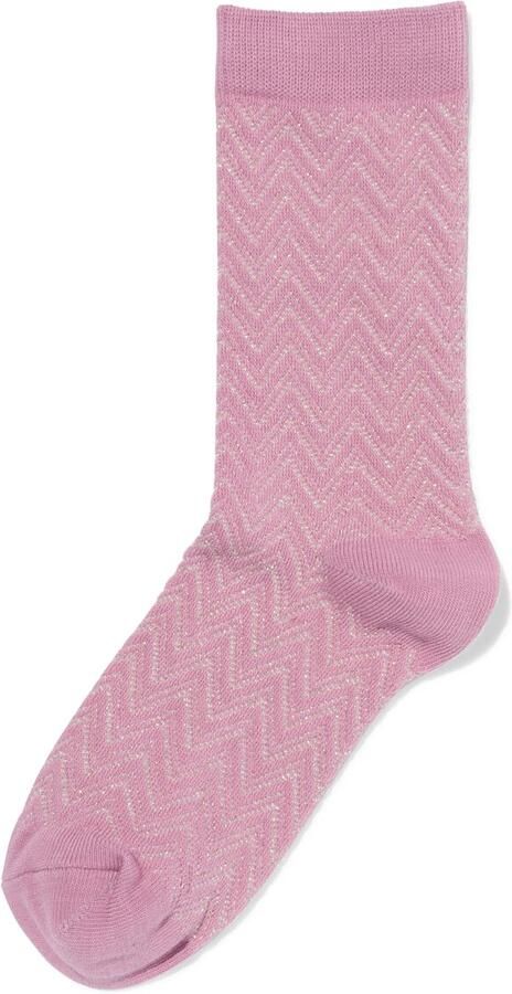 HEMA Damessokken Zigzag Glitter Lichtpaars (lichtpaars) - Foto 2