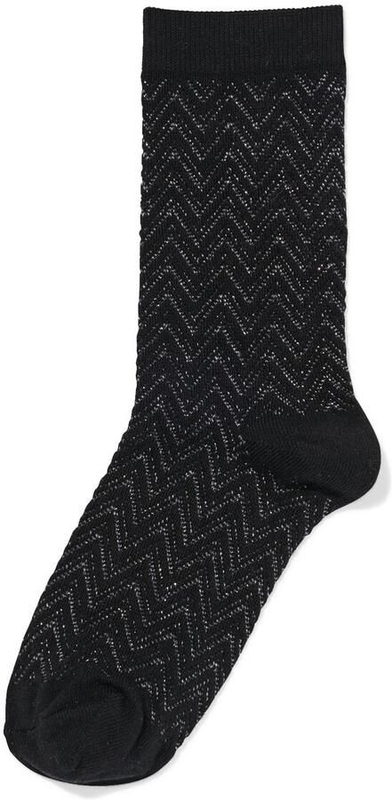 HEMA Damessokken Zigzag Glitter Zwart (zwart) - Foto 2