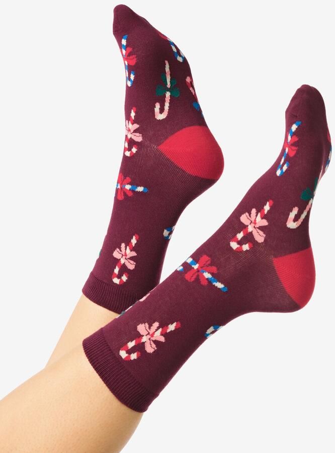 HEMA Damessokken Zuurstokken Bordeauxrood (bordeauxrood)