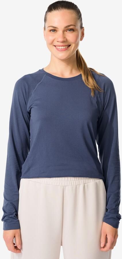 HEMA Damessportshirt Naadloos Donkerblauw (donkerblauw) - Foto 2