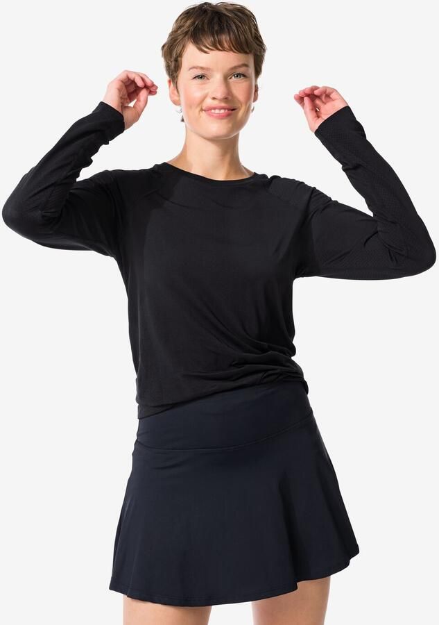 HEMA Damessportshirt Naadloos Zwart (zwart) - Foto 2