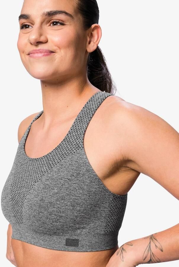 HEMA Damessporttop Emma Naadloos Sneldrogend Grijsmelange