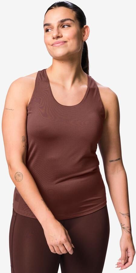 HEMA Damessporttop Met Ingebouwde Bh Light Support Donkerbruin