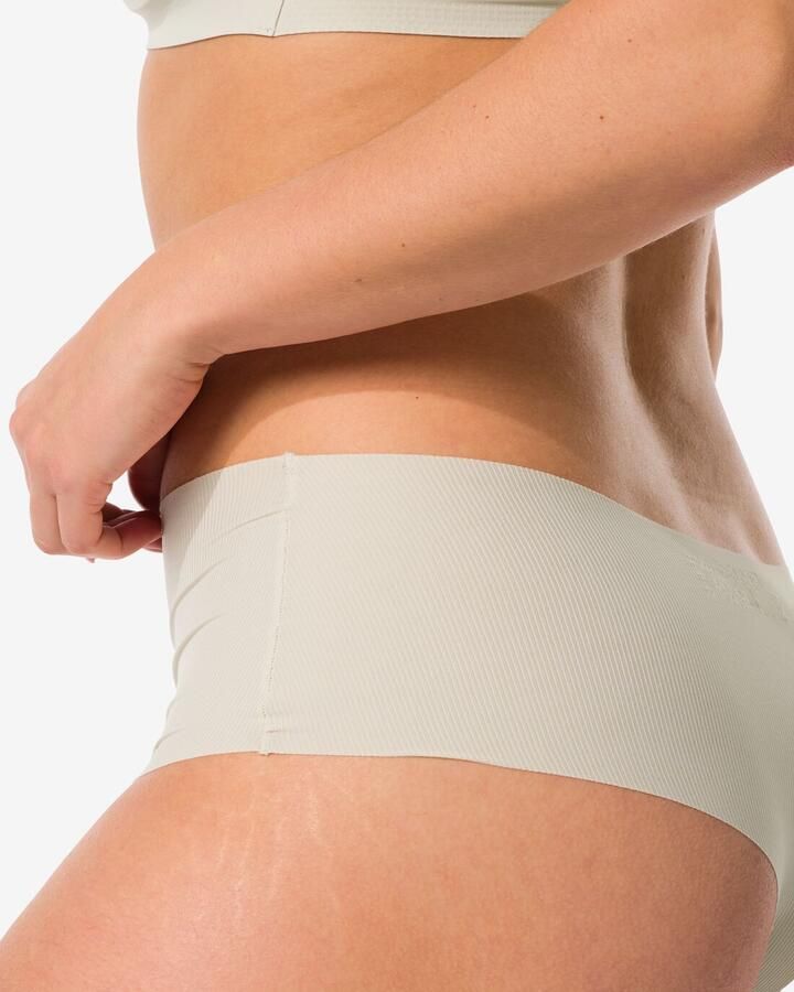 HEMA Damesstring Hoge Taille Micro Rib Ultimate Comfort Gebroken Wit (gebroken wit)
