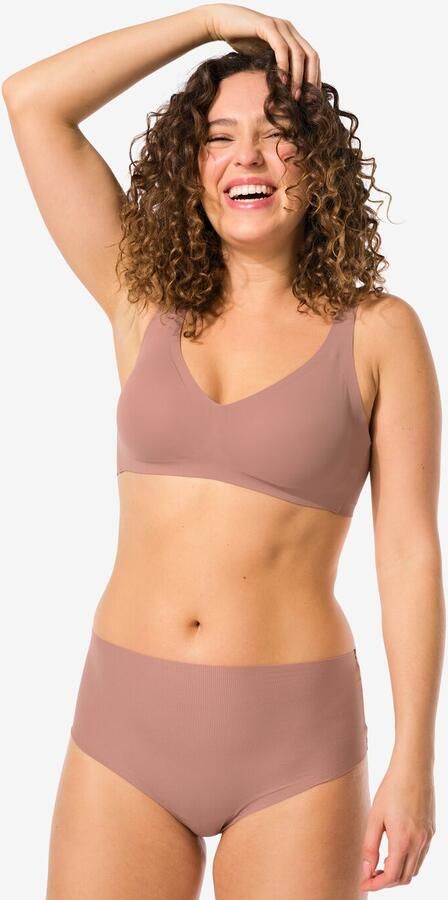 HEMA Damesstring Hoge Taille Micro Rib Ultimate Comfort Lichtbruin (lichtbruin) - Foto 2