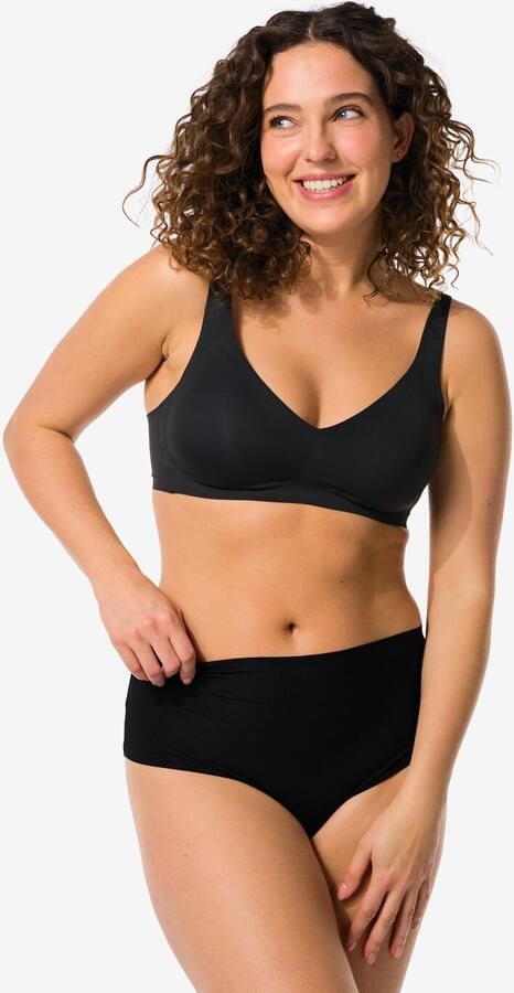 HEMA Damesstring Hoge Taille Micro Rib Ultimate Comfort Zwart (zwart) - Foto 2