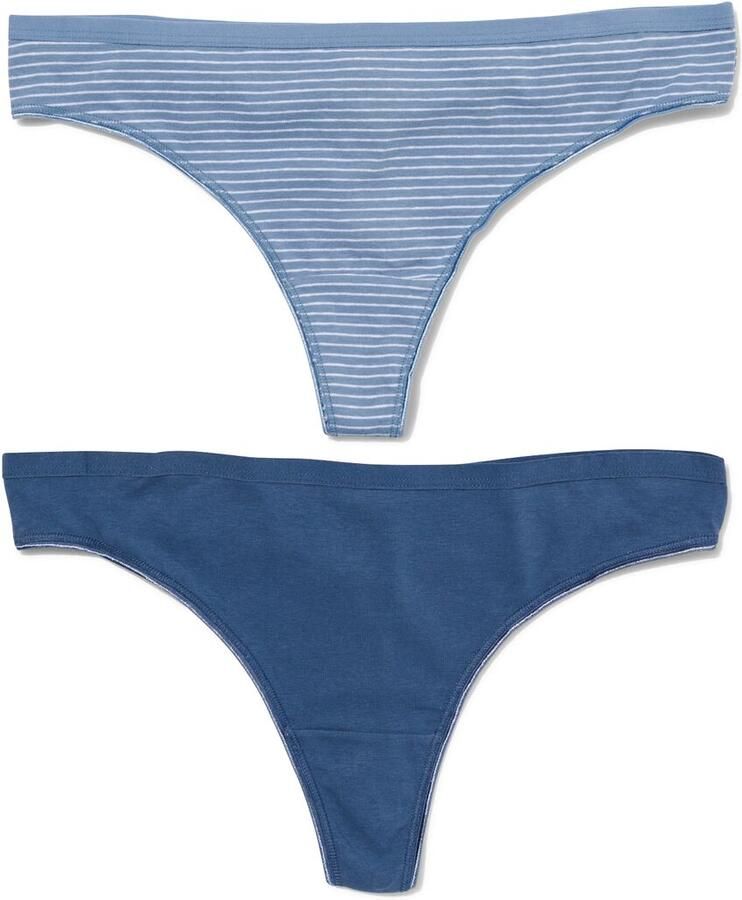 HEMA Damesstring Katoen 2 Stuks Blauw (blauw)