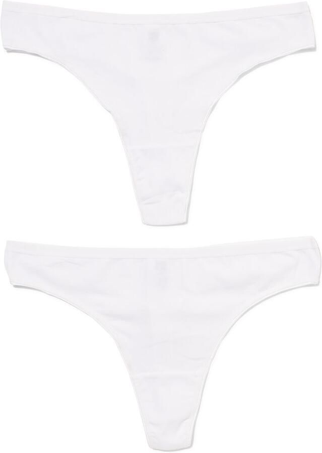 HEMA Damesstring Katoen 2 Stuks Wit