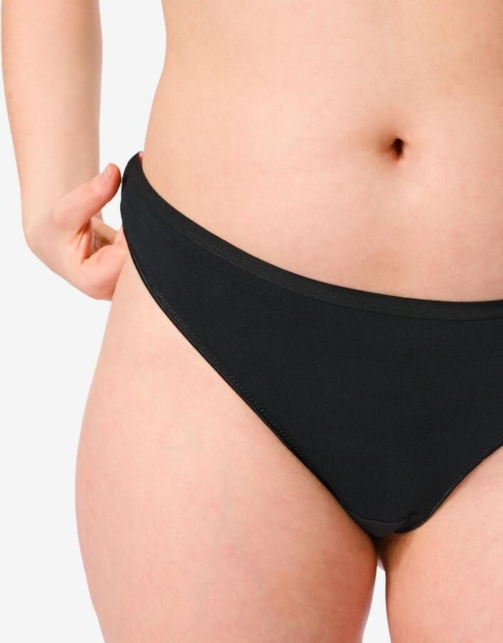 HEMA Damesstring Katoen 2 Stuks Zwart (zwart)