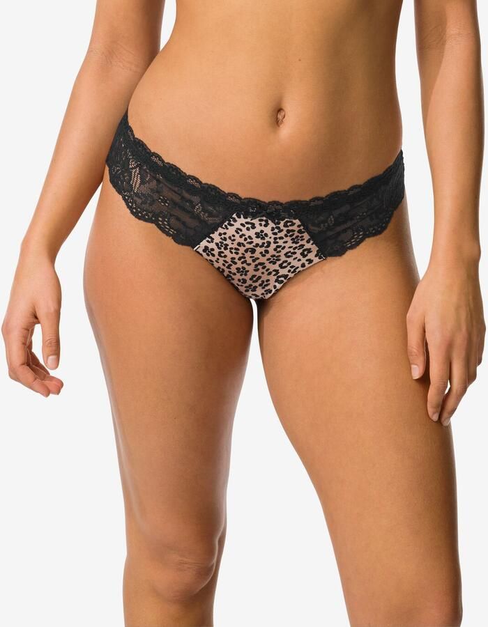 HEMA Damesstring Micro Met Kant Luipaard Naturel (naturel) - Foto 2