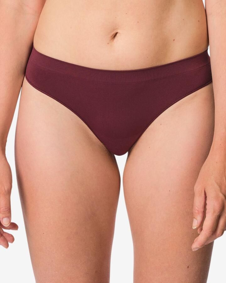 HEMA Damesstring Micro Naadloos Donkerrood (donkerrood)