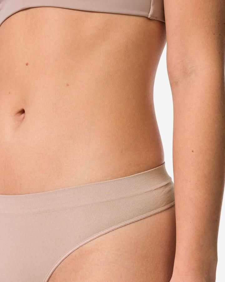 HEMA Damesstring Naadloos Micro Beige (beige)