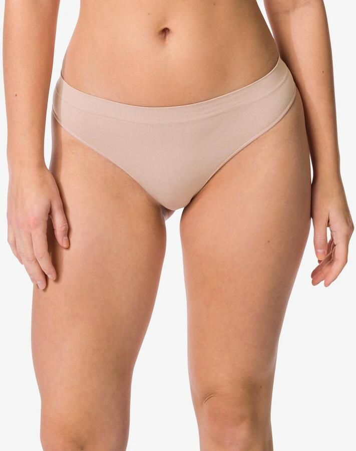 HEMA Damesstring Naadloos Micro Beige (beige)