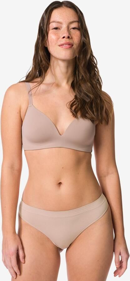 HEMA Damesstring Naadloos Micro Beige (beige) - Foto 2