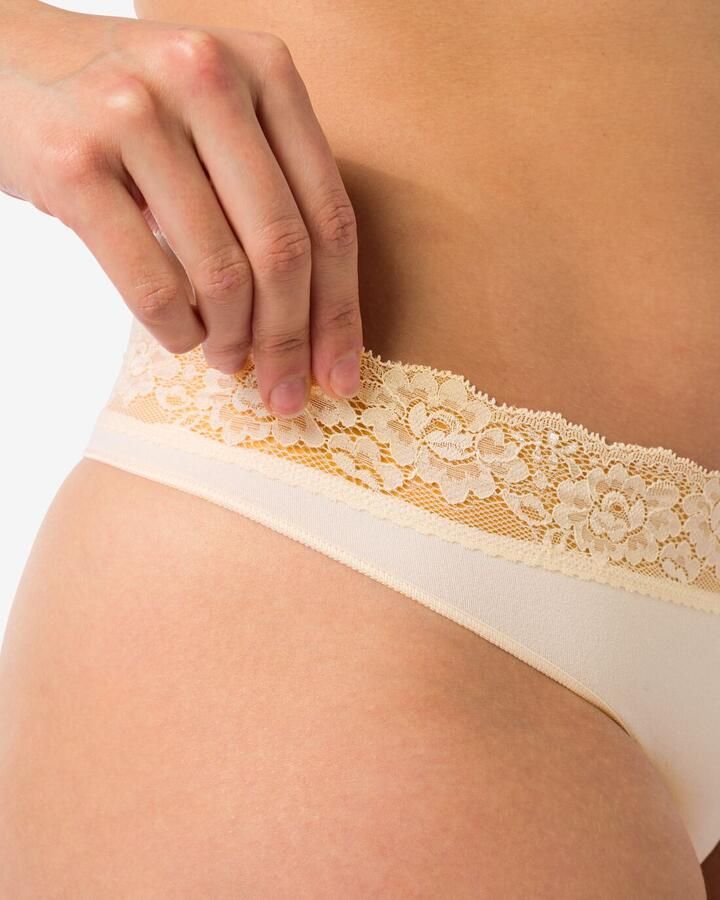 HEMA Damesstring Naadloos Micro Met Kant Lichtroze (lichtroze) - Foto 2