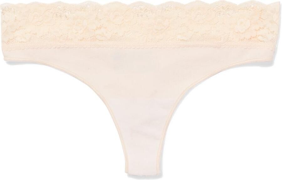 HEMA Damesstring Naadloos Micro Met Kant Lichtroze (lichtroze)