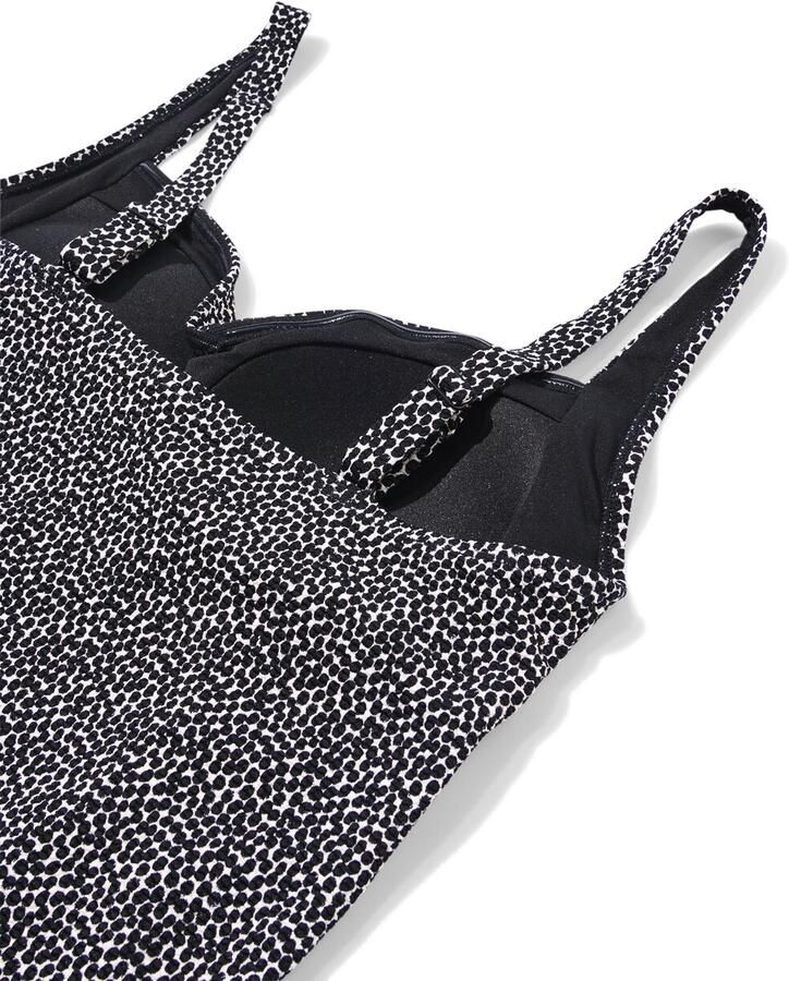 HEMA Damestankinitop Demy Shaping Fit Stippen Zwart wit (zwart wit)
