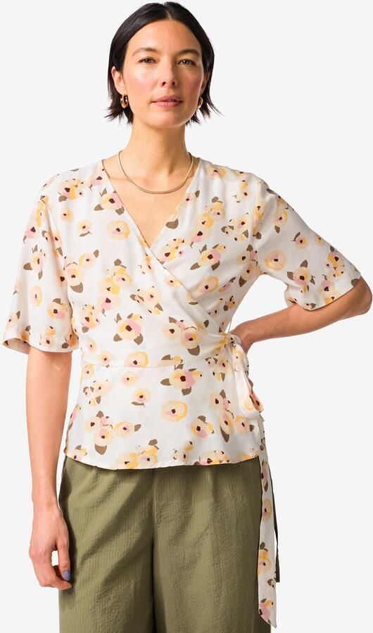 HEMA Damestop Delilah Bloemen Wit (wit)