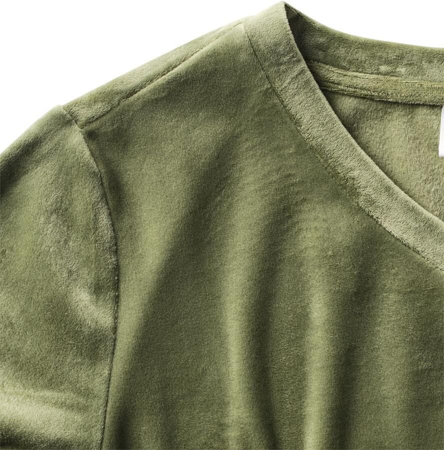 HEMA Damestop Velours Groen - Foto 2