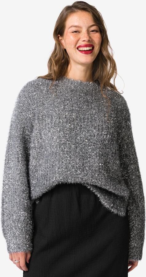 HEMA Damestrui Gebreid Floor Glitter Zilver (zilver) - Foto 2