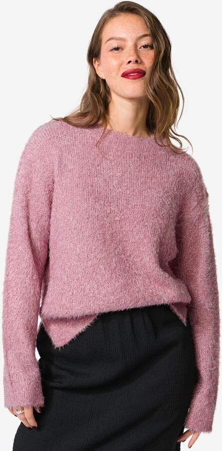 HEMA Damestrui Gebreid Flora Glitter Lichtroze (lichtroze) - Foto 2